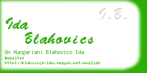 ida blahovics business card